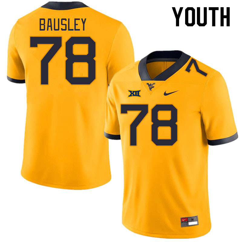 Youth #78 Xavier Bausley West Virginia Mountaineers College Football Jerseys Stitched Sale-Gold